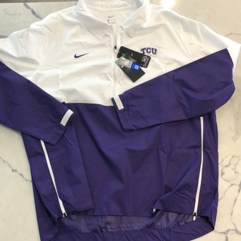 Nike tcu horned frogs LS zip up jacket sz XXL NWT